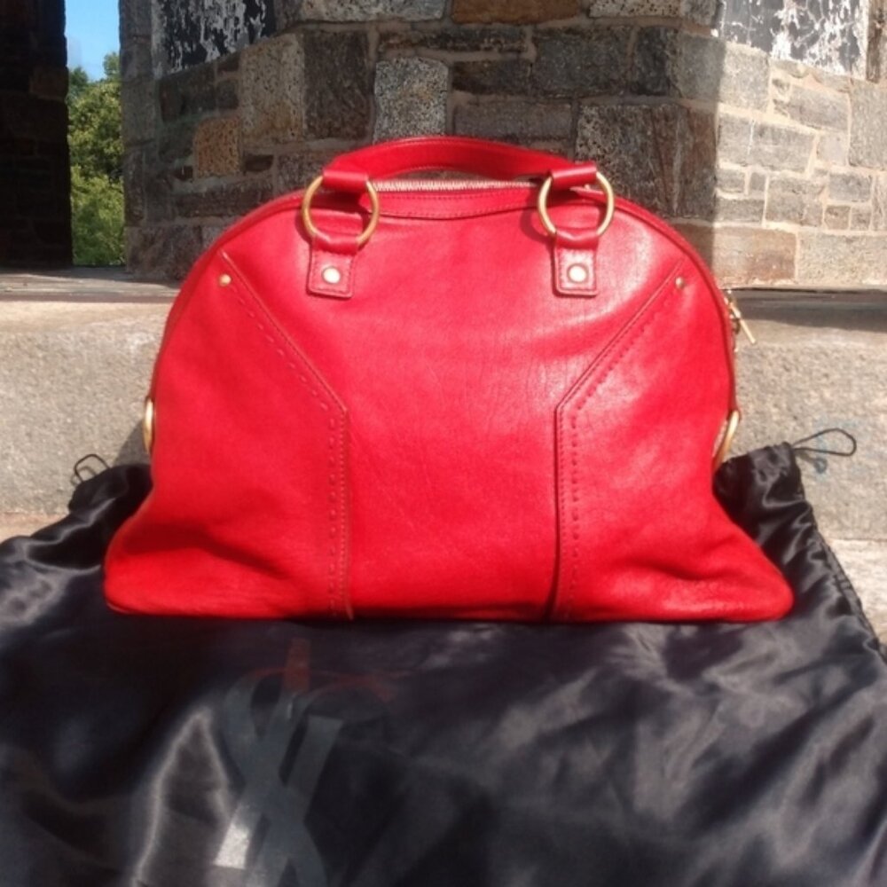 Yves Saint Laurent Large Red Muse Bag - Picture 3 of 16